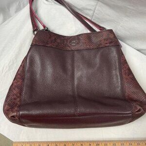 Coach Lexy Exotic Python Pebble Red Leather Shoulder Bag